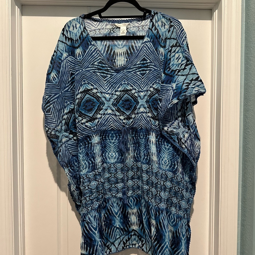 Blue Geometric Swim Coverup